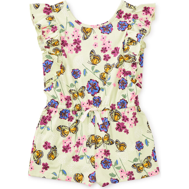 Flutter Sleeve Romper, Monarchs And The Cosmos - Rompers - 1