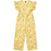 Flutter Sleeve Button Jumpsuit, Winding Mexican Floral - Rompers - 1 - thumbnail