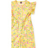 Flutter Sleeve Button Jumpsuit, Winding Mexican Floral - Rompers - 2