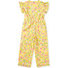 Flutter Sleeve Button Jumpsuit, Winding Mexican Floral - Rompers - 3