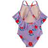 Flutter One-Piece Swimsuit, Tossed Sakura And Purple - One Pieces - 2