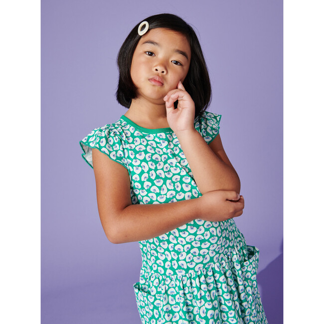 Flutter Sleeve Pocket Dress, Rolling Floral - Dresses - 5