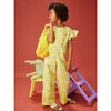 Flutter Sleeve Button Jumpsuit, Winding Mexican Floral - Rompers - 4