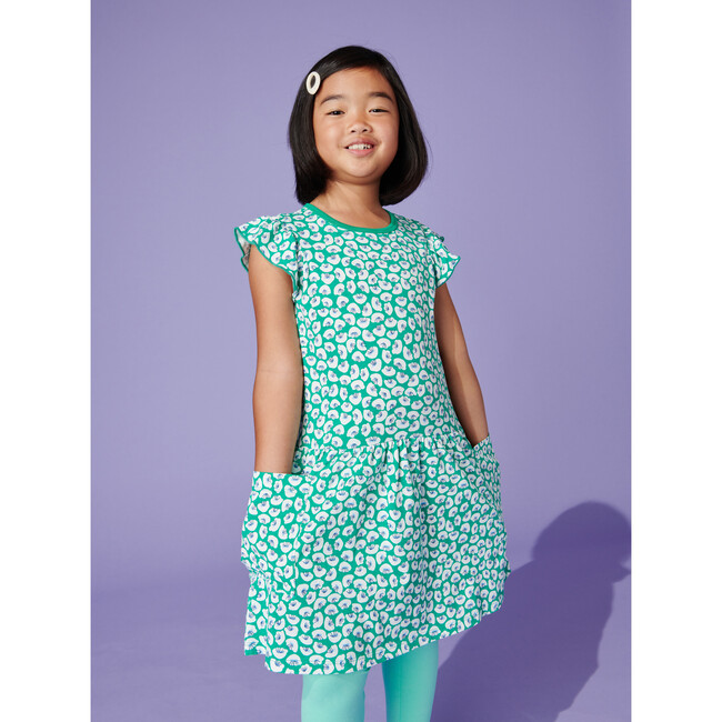 Flutter Sleeve Pocket Dress, Rolling Floral - Dresses - 6