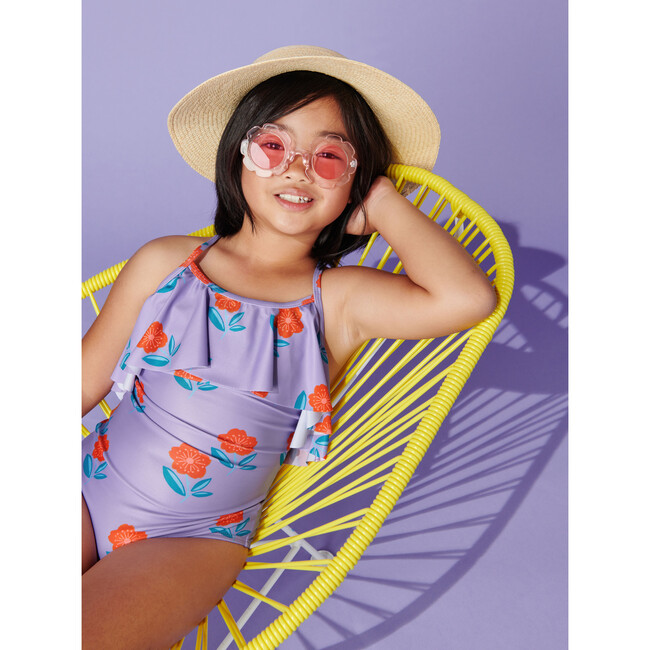 Flutter One-Piece Swimsuit, Tossed Sakura And Purple - One Pieces - 6