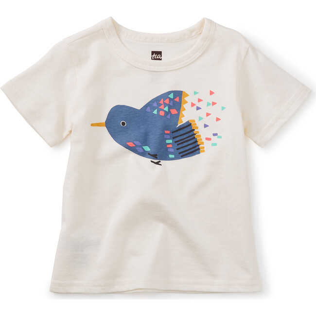 Confetti Bird Baby Graphic Tee, Chalk
