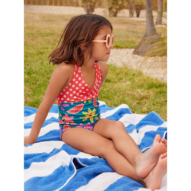 Halter One-Piece Swimsuit, Watermelon Floral - One Pieces - 5