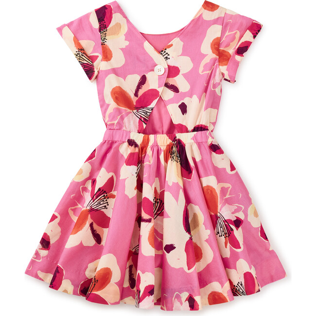 Button Back Skirted Dress, Floral Burst - Dresses - 2