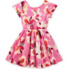 Button Back Skirted Dress, Floral Burst - Dresses - 2