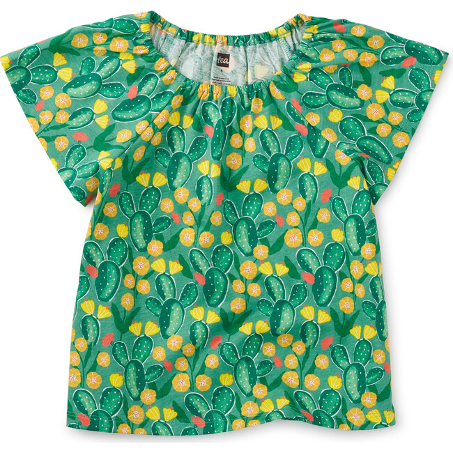 Easy Flutter Sleeve Top, Cactus Floral - Shirts - 1