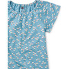 Easy Flutter Sleeve Top, Mexican Hat Floral And Blue - Shirts - 2