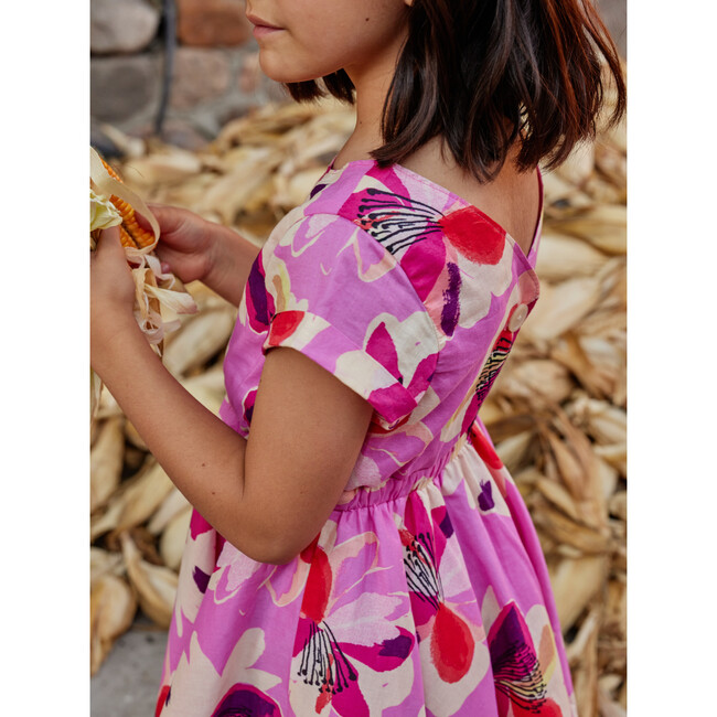 Button Back Skirted Dress, Floral Burst - Dresses - 5