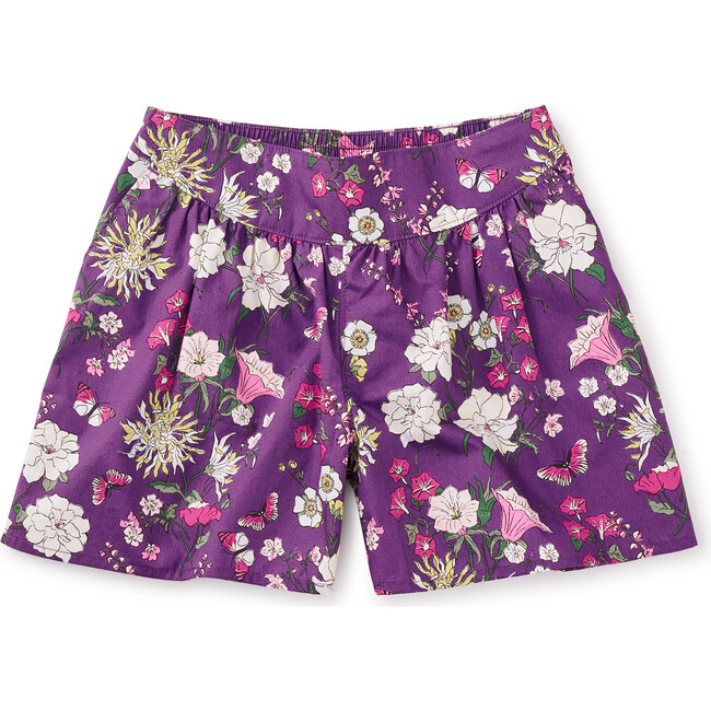 Culotte Slash Pocket Mid-Thigh Length Shorts, Portuguese Floral