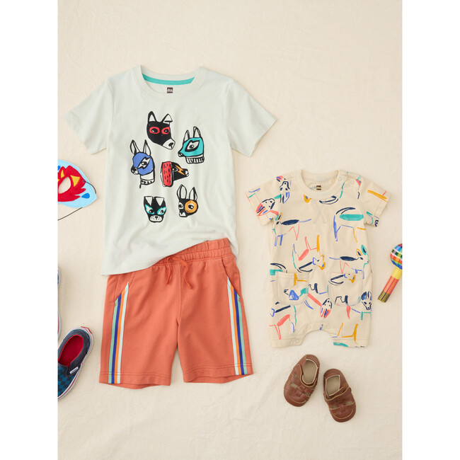 Double Baby Pocket Romper, Painted Perritos - Rompers - 2