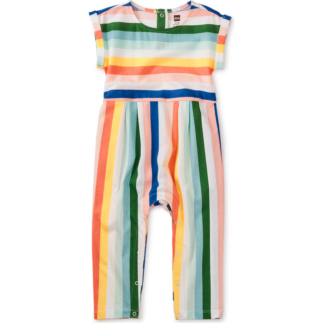 Cuff Sleeve Baby Romper, Lisbon Stripe