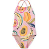 Cross Back One-Piece Swimsuit, Tropical Fruit - One Pieces - 1 - thumbnail