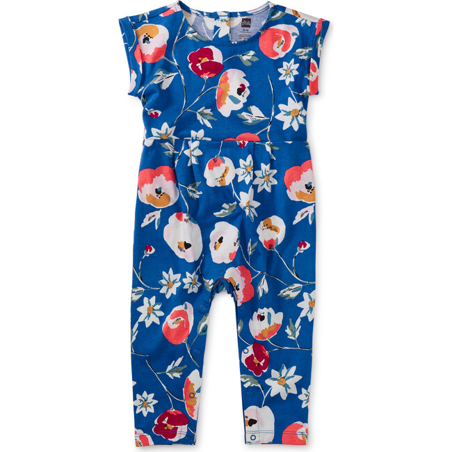 Cuff Sleeve Baby Romper, Swedish Flowers And Imperial