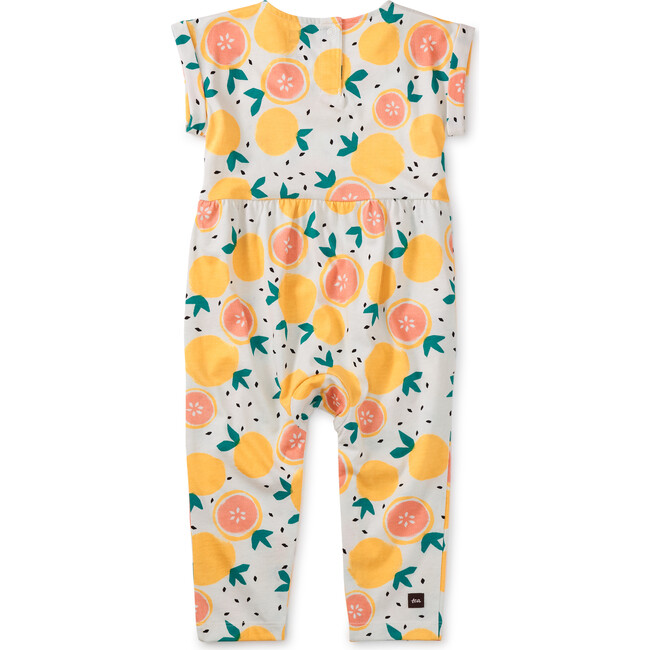 Cuff Sleeve Baby Romper, Printed Oranges - Rompers - 2