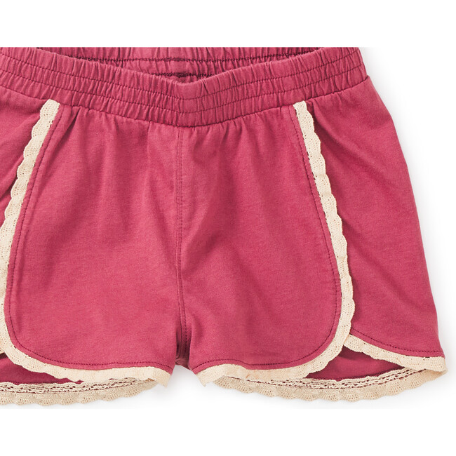 Crochet Trim Sport Shorts, Cassis - Shorts - 2