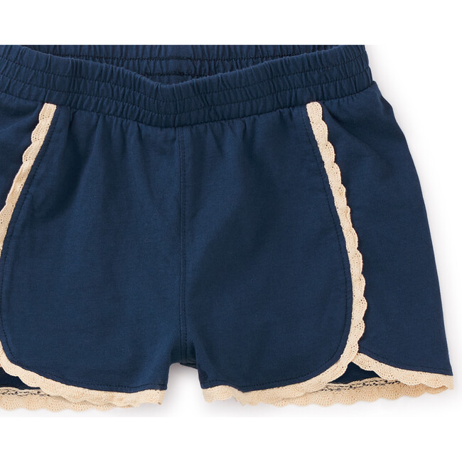 Crochet Trim Sport Shorts, Whale Blue - Shorts - 2
