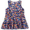 Baby Scoop Neck Twirl Tank Dress, Flores Silvestres And Blue - Dresses - 1 - thumbnail