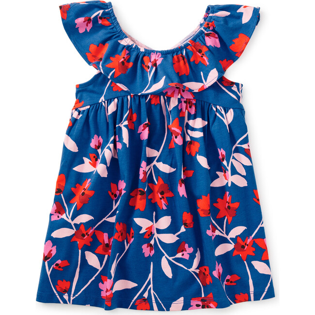 Baby Ruffle Neck Dress, Floral Breeze - Dresses - 1
