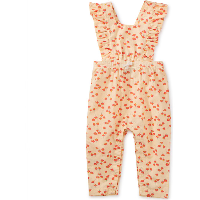 Baby Ruffle Romper, Mexican Hat Floral And Cream - Rompers - 1