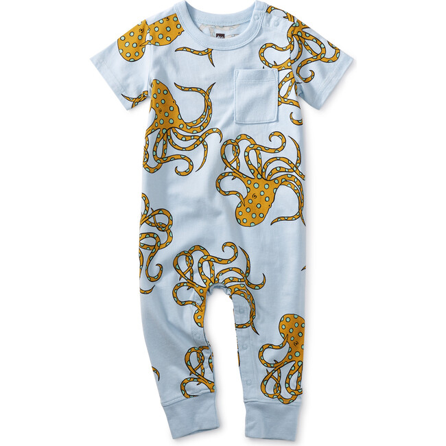 Baby Pocket Romper, Blue Ringed Octopus - Rompers - 1