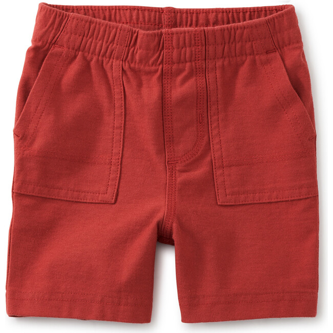 Baby Playwear Knee Length Shorts, Earth Red