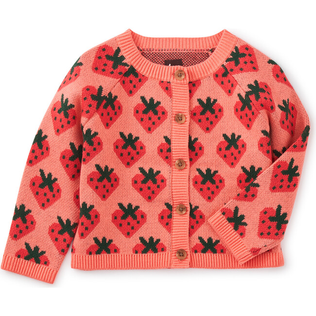 Baby Icon Print Raglan Sleeve Cardigan, Friendly Fresas