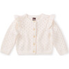 Baby Flutter Shoulder Cardigan, Chalk - Cardigans - 1 - thumbnail