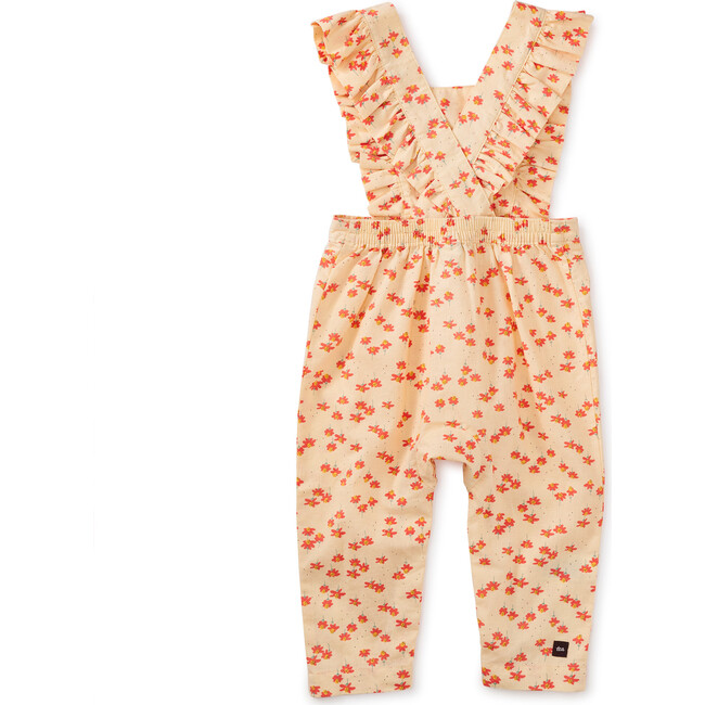 Baby Ruffle Romper, Mexican Hat Floral And Cream - Rompers - 3