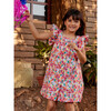 Boat Neck Buttoned Woven Dress, Painted Squash & Hibiscus - Dresses - 4
