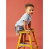 Baby Plaid Mid-Thigh Length Discovery Shorts, Seaside Plaid - Shorts - 3
