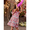 Boat Neck Buttoned Woven Dress, Painted Squash & Hibiscus - Dresses - 7