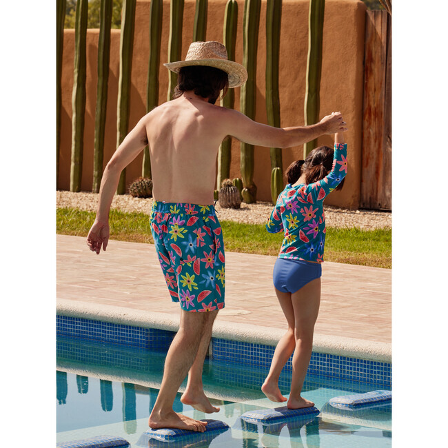 Adult Swim Trunks, Watermelon Floral - Swim Trunks - 3