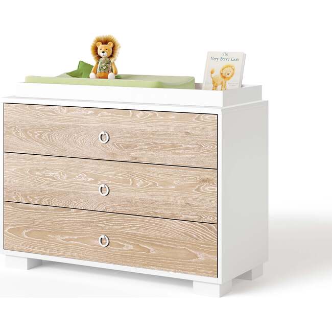 Cabana 3 Drawer Changer, White with Cerused Drawers - Changing Tables - 1