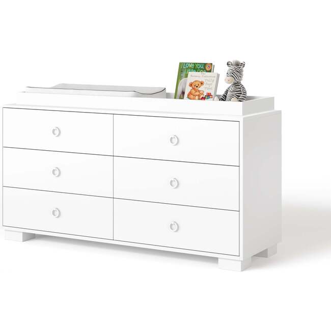Cabana Doublewide 6 Drawer Changer, White