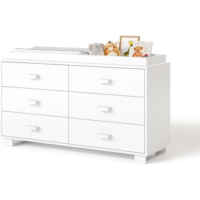 Austin Doublewide 6 Drawer Changer, White - Changing Tables - 1