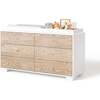 Cabana Doublewide 6 Drawer Changer, White with Cerused Drawers - Changing Tables - 1 - thumbnail