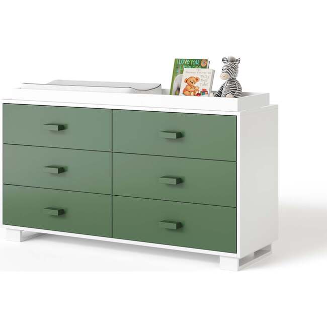 Austin Doublewide 6 Drawer Changer, Fern - Changing Tables - 1