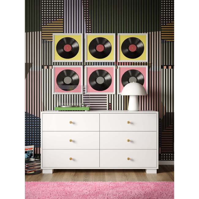 Cabana Doublewide 6 Drawer Changer, White with Cerused Drawers - Changing Tables - 2