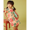 Baby Wrap Neck Short Ruffle Sleeve Dress, Classic Rose - Dresses - 5