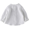Classic Linen Full Sleeve Baby Shirt, White - Shirts - 2
