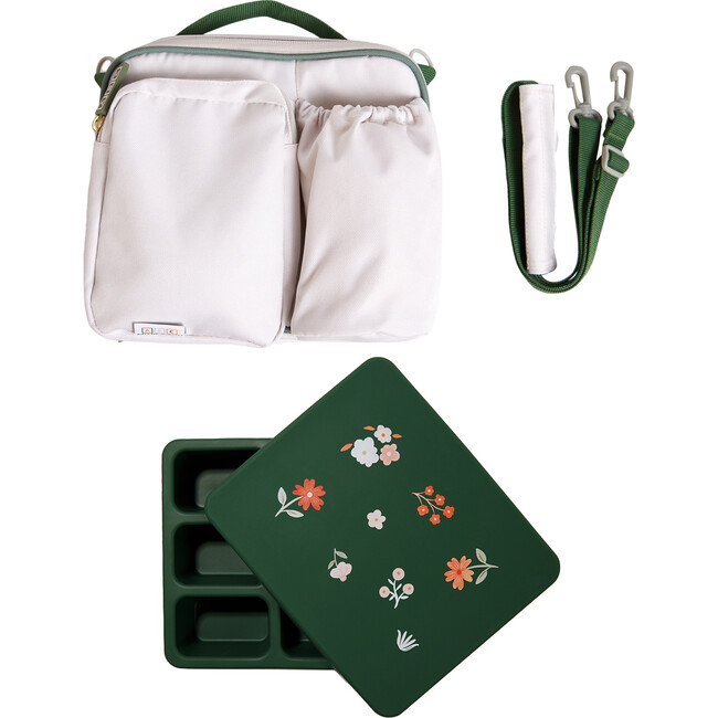 Bento and Lunch Bag Set, Neutral with Mini Floral