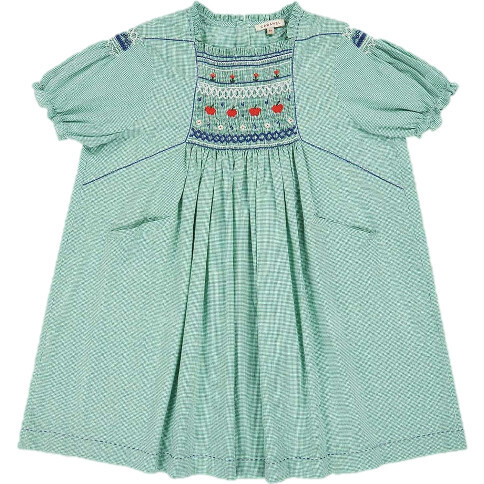 Moringa Gingham Dress, Green - Dresses - 1