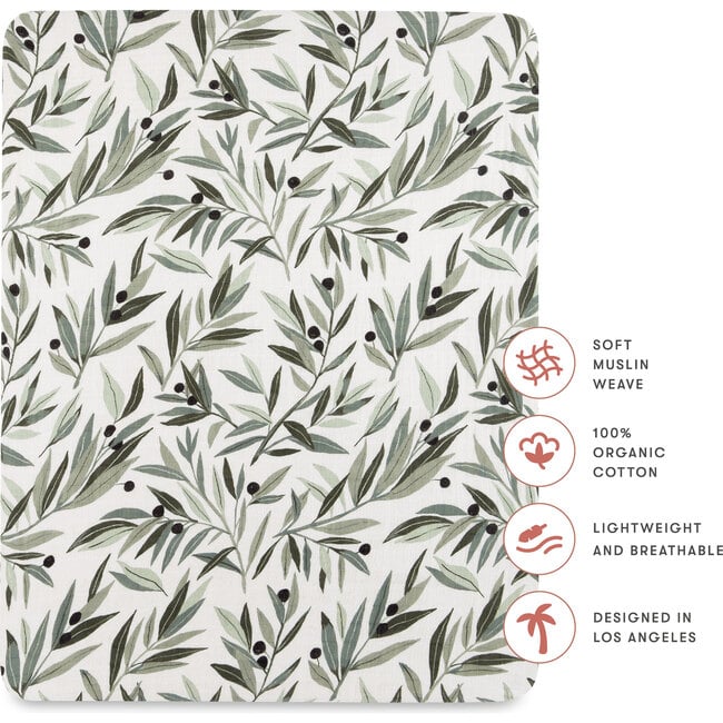 All-Stages Midi Crib Sheet, Olive Branches - Crib Sheets - 5