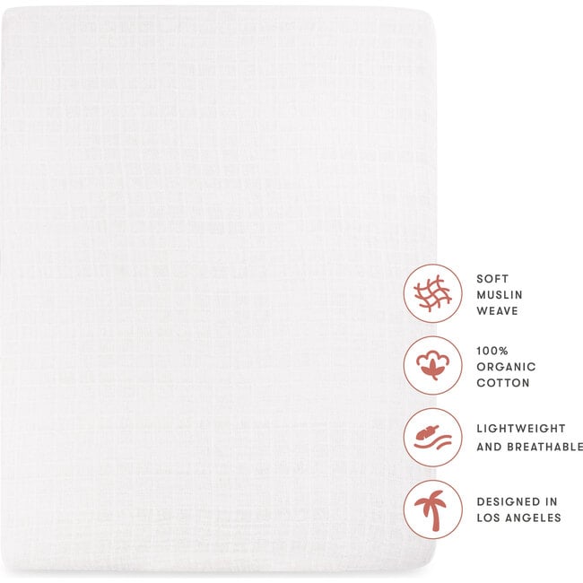 All-Stages Midi Crib Sheet, White - Crib Sheets - 7