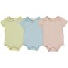 Sunshine Stripe Short Sleeve Onesies In Three Sizes, Green, Blue And Red (Pack Of 3) - Onesies - 1 - thumbnail