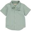 Short Sleeve Plaid Shirt, Lemon And Blue - Shirts - 1 - thumbnail